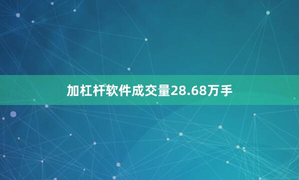 加杠杆软件成交量28.68万手